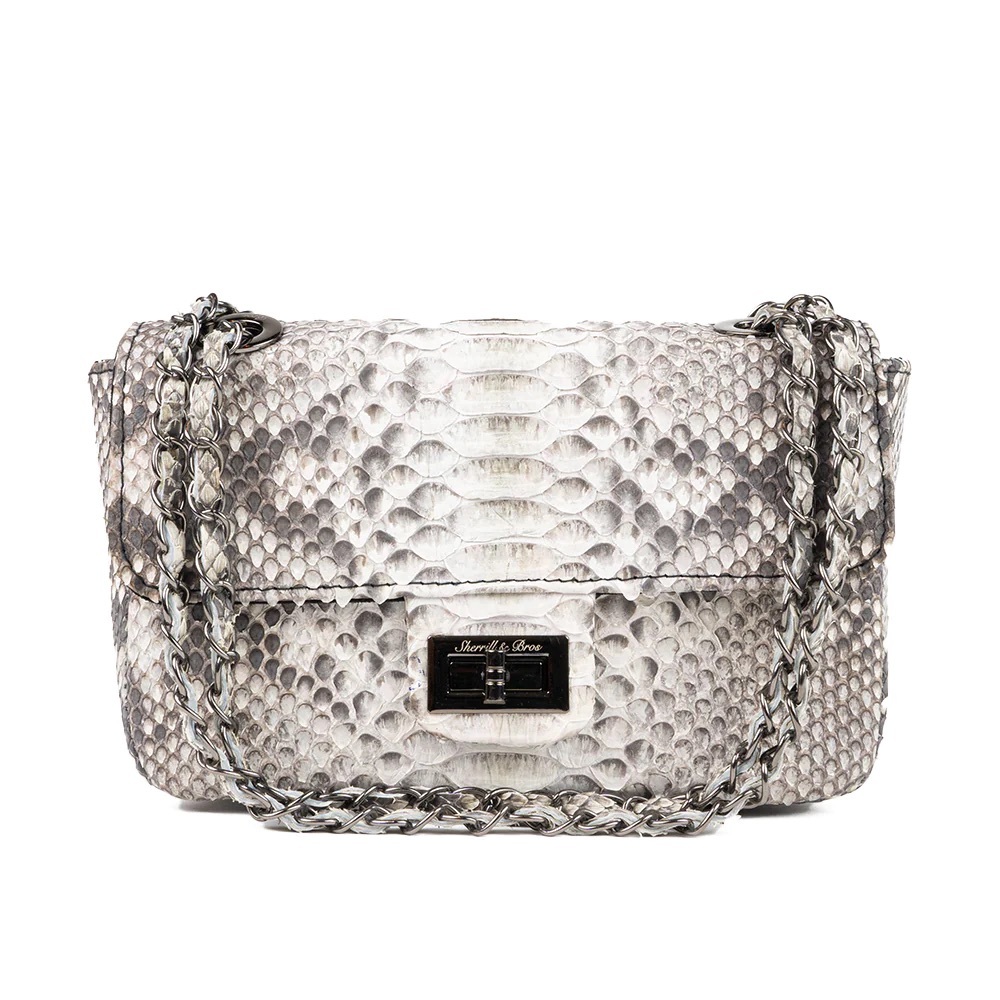 281. NWT WOMENS SHERRILL & BROTHERS MAGGIE GENUINE PYTHON CROSSBODY BAG